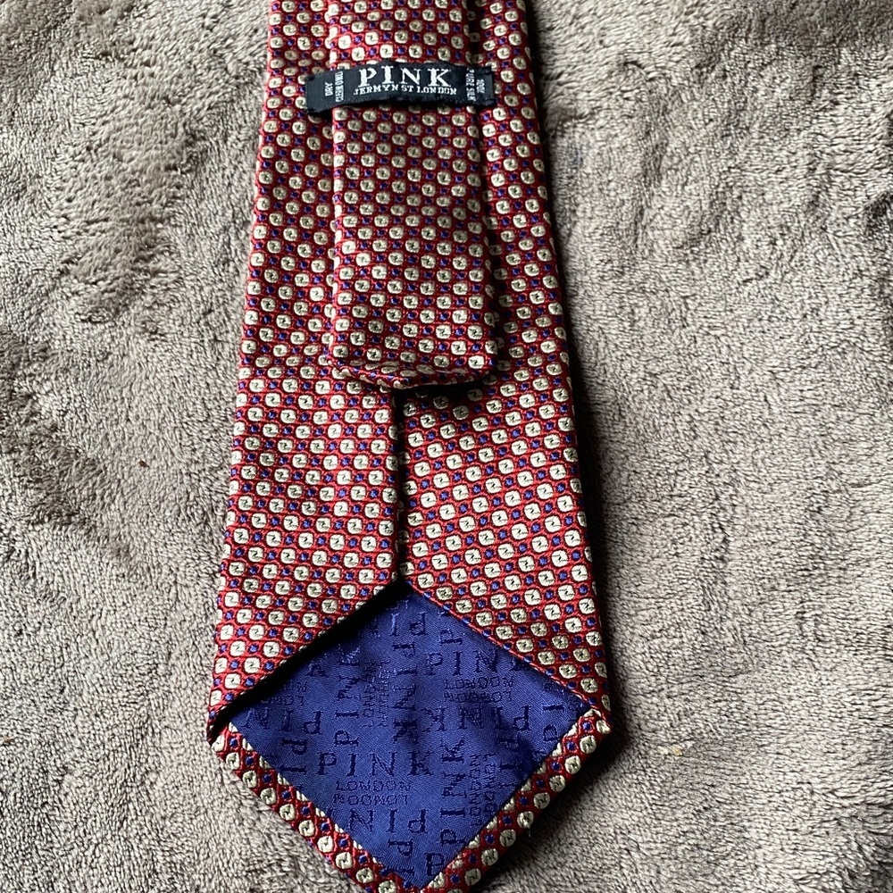 THOMAS PINK Jermyn ST London Red and Gold Patterned Tie